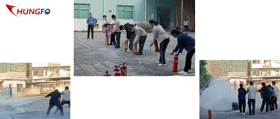  Factory fire drill and group construction barbecue: cohesion team, create safety